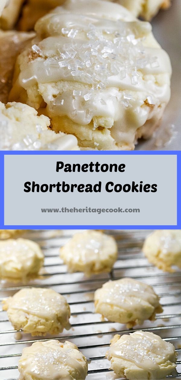 Panettone Shortbread Cookies with White Chocolate-Citrus Glaze (Gluten-Free); © 2019 Jane Bonacci, The Heritage Cook