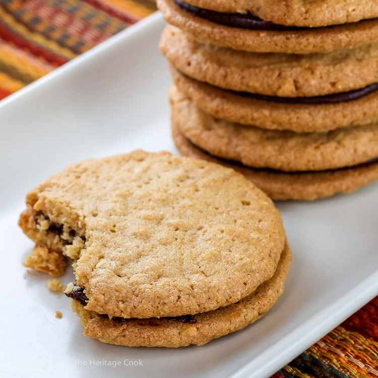 Peanut Butter and Chocolate Ganache Sandwich Cookies © 2017 Jane Bonacci, The Heritage Cook