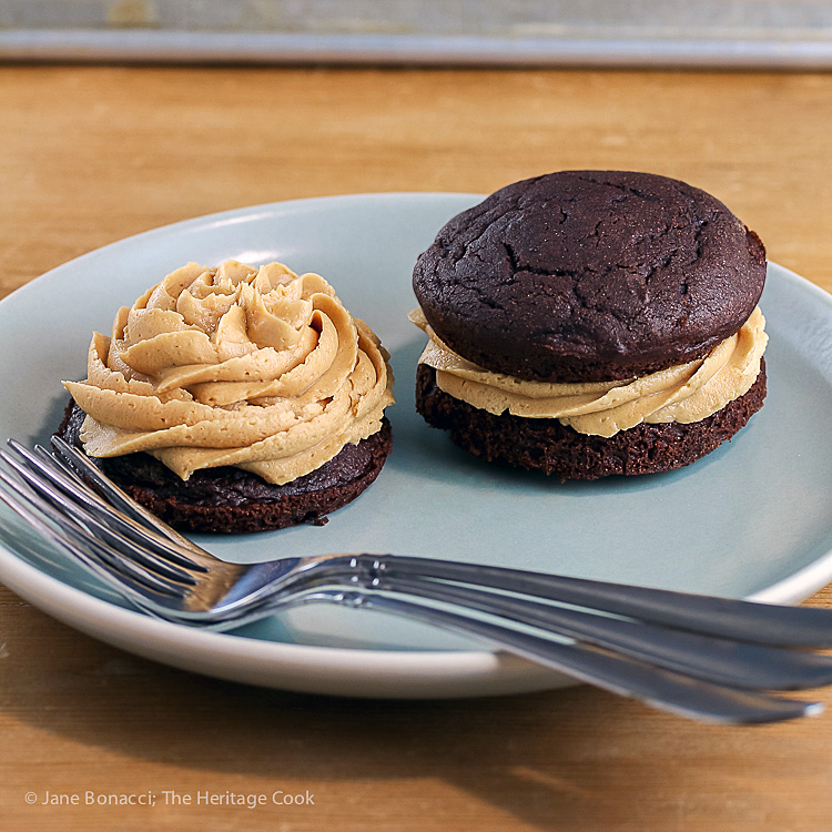 Chocolate Whoopie Pies with Creamy Peanut Butter Filling (Gluten-Free) © 2017 Jane Bonacci, The Heritage Cook