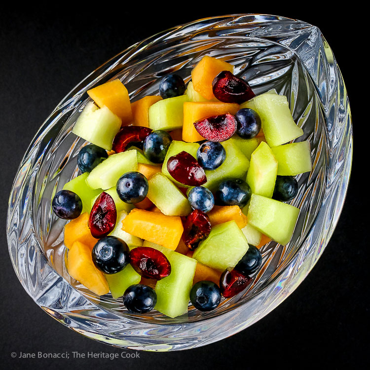 Fresh Fruit Salad with Bourbon Orange Syrup (Gluten-Free) © 2017 Jane Bonacci, The Heritage Cook. All rights reserved. 