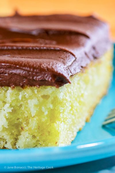 Top 20 Chocolate Recipes of 2020 Jane Bonacci, The Heritage Cook Tender Yellow Cake with Fudge Frosting © 2017 Jane Bonacci, The Heritage Cook