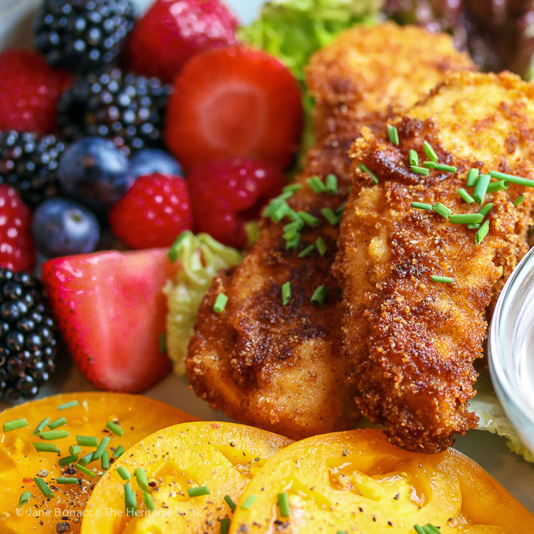 Buttermilk Dipped Fried Chicken Fingers © 2017 Jane Bonacci, The Heritage Cook