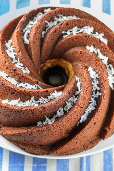 Chocolate Almond Coconut Cake © 2017 Jane Bonacci, The Heritage Cook