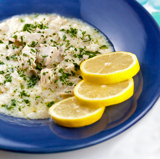 Lemon Chicken and Rice Soup © 2017 Jane Bonacci, The Heritage Cook