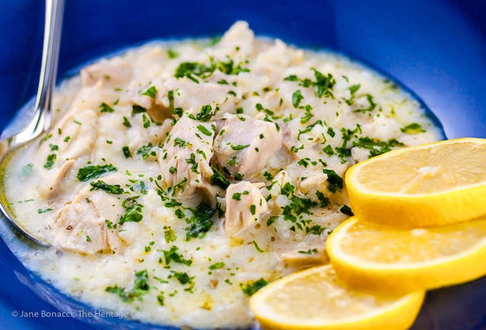 Lemon Chicken and Rice Soup © 2017 Jane Bonacci, The Heritage Cook