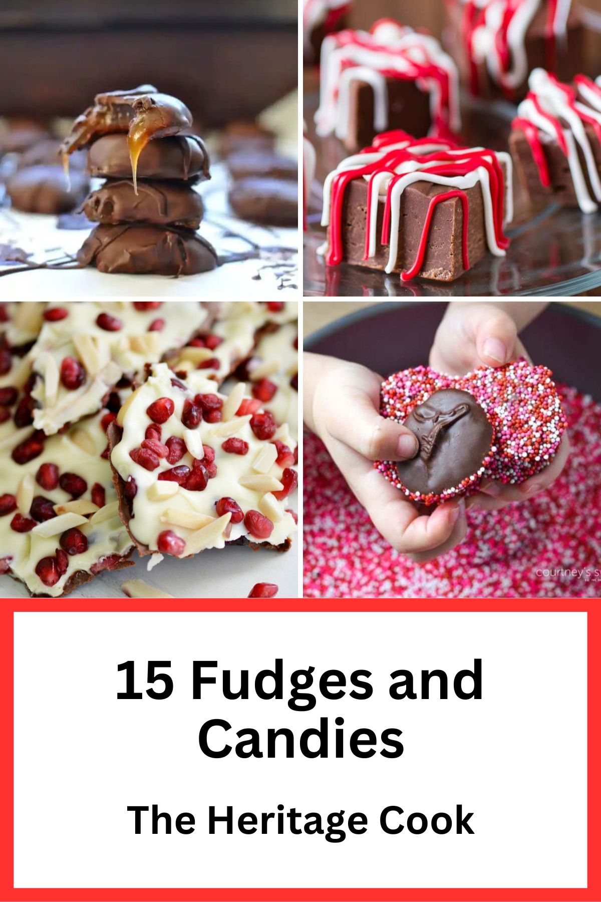 A collection of the 15 best fudge and candy recipes from some of my most talented blogger friends; Recipe collection compiled by Jane Bonacci, The Heritage Cook 2023