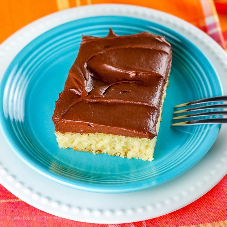 Tender Yellow Cake with Fudge Frosting (Gluten-Free)