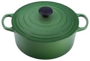 Green Dutch Oven by Le Creuset; 2017 Holiday Gift List for Cook from The Heritage Cook; Jane Bonacci, The Heritage Cook 