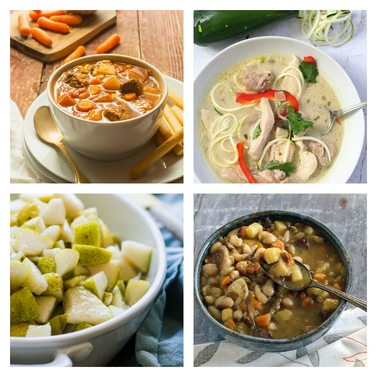 4 photo collage of 30 Warming Comfort Foods for Chilly Winter Days 2017 Jane Bonacci, The Heritage Cook