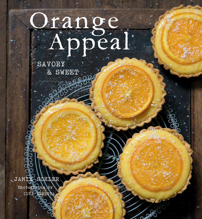 Cover of cookbook; Oranges in Spiced Wine Syrup and Scenes from Chinon © 2018 Jane Bonacci, The Heritage Cook