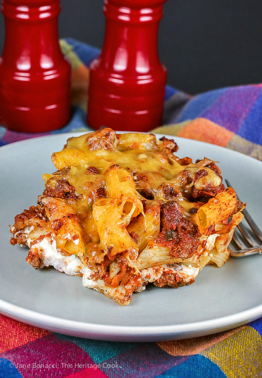 Sloppy Joe Mexican Lasagna © 2018 Jane Bonacci, The Heritage Cook