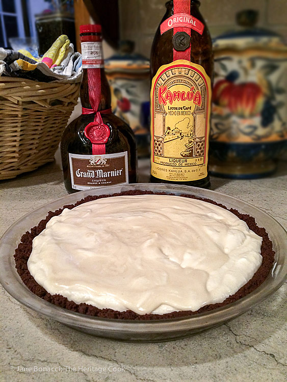 Use your choice of flavoring; Kahlua Cream Pie with Chocolate Cookie Crust © 2016 Jane Bonacci, The Heritage Cook