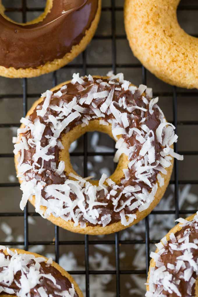 Chocolate Dipped Gluten Free Doughnuts; 7 Great Chocolate Desserts for Mother's Day 2018 assembled by Jane Bonacci, The Heritage Cook