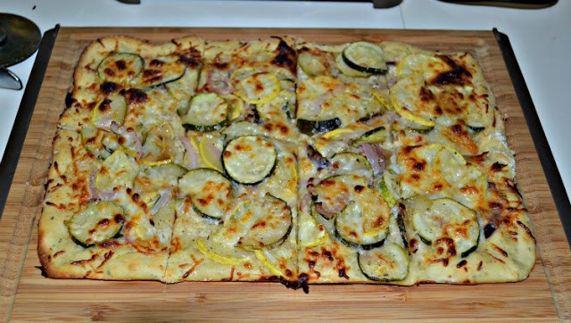 Grilled Zucchini and Squash Flatbread; Collection of 25 Amazing BBQ Side Dishes from around the Web; compiled by Jane Bonacci, The Heritage Cook 2023. 