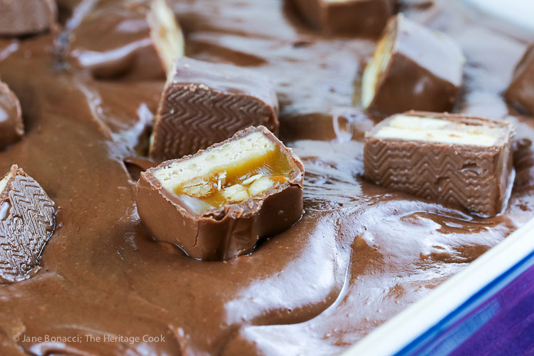 Snickers Chocolate Fudge (Gluten Free) © 2018 Jane Bonacci, The Heritage Cook