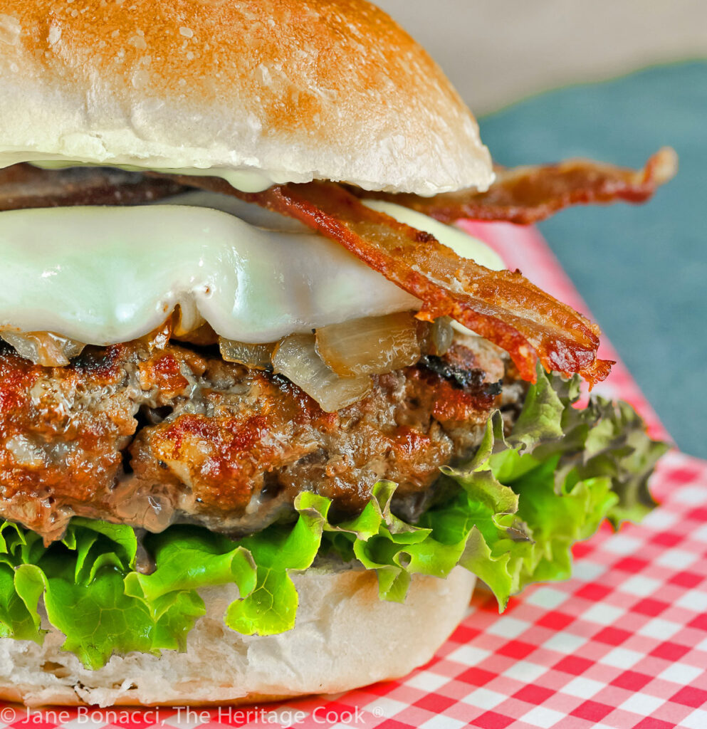BBQ Green Chile Bacon Burgers (Gluten Free) • The Heritage Cook