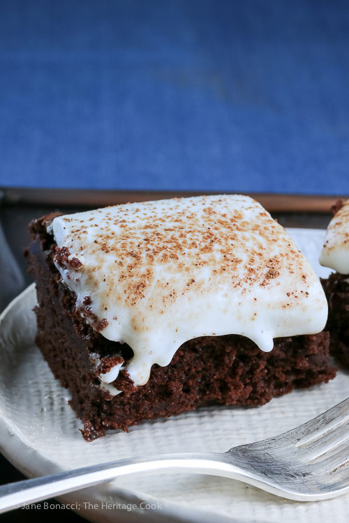 Brownies with Cheesecake Frosting (Gluten Free) © 2018 Jane Bonacci, The Heritage Cook