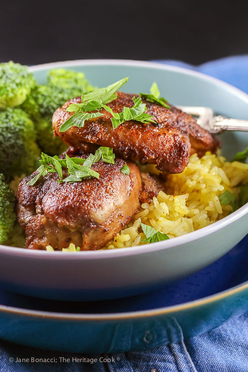 Gluten Free Mediterranean Chicken Dinner © 2018 Jane Bonacci, The Heritage Cook