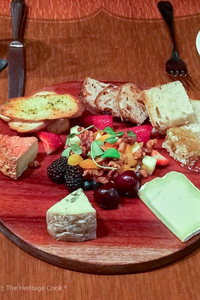 platter of cheeses; French Cheeses event at Cafe Claude © 2018 Jane Bonacci, The Heritage Cook