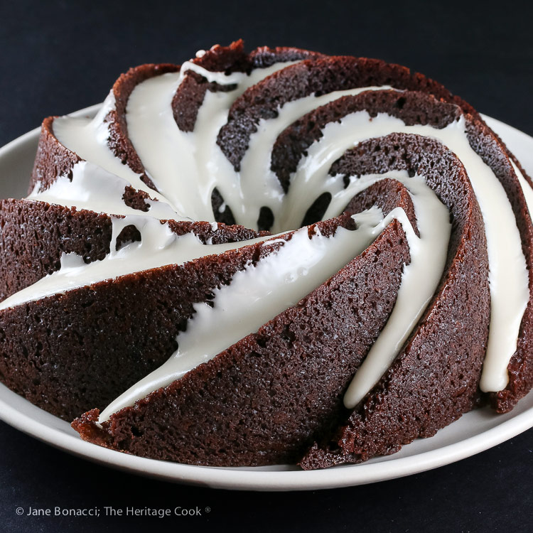 Deep Chocolate Zebra Cake (Gluten-Free) © 2018 Jane Bonacci, The Heritage Cook