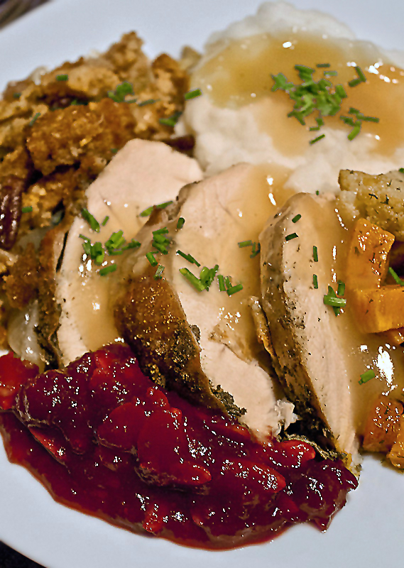 Plate of Thanksgiving dinner; 15 Favorite Thanksgiving Recipes for 2018 © Jane Bonacci, The Heritage Cook 