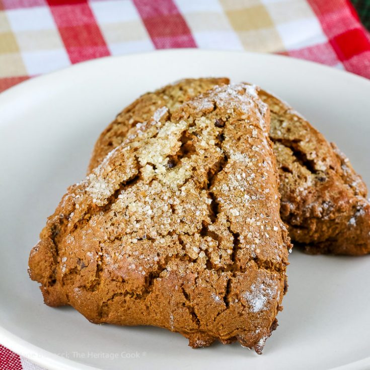 Gingerbread Chocolate Chip Scones © 2018 Jane Bonacci, The Heritage Cook