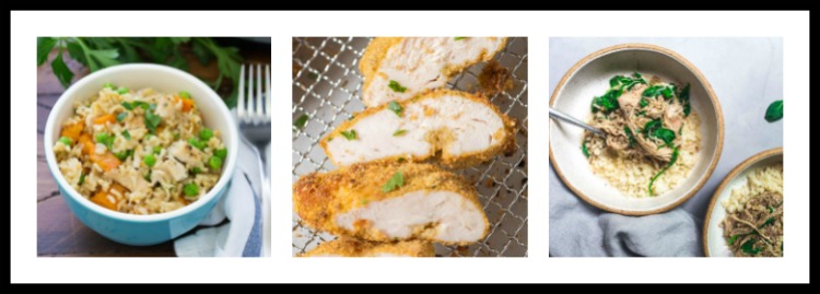 3 photos of chicken recipes; 15 Great Chicken Recipes collection, compiled by Jane Bonacci, The Heritage Cook