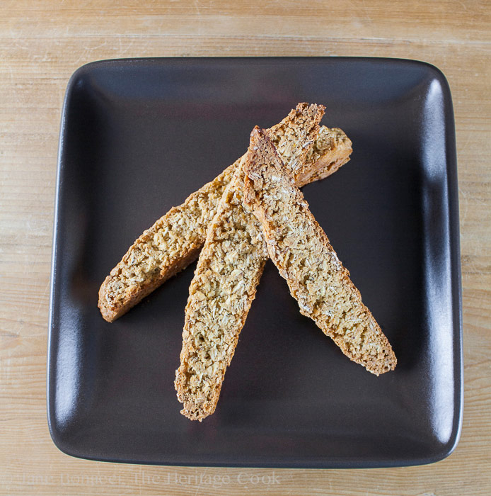 Oatmeal Coconut Biscotti (Gluten Free) © 2019 Jane Bonacci, The Heritage Cook