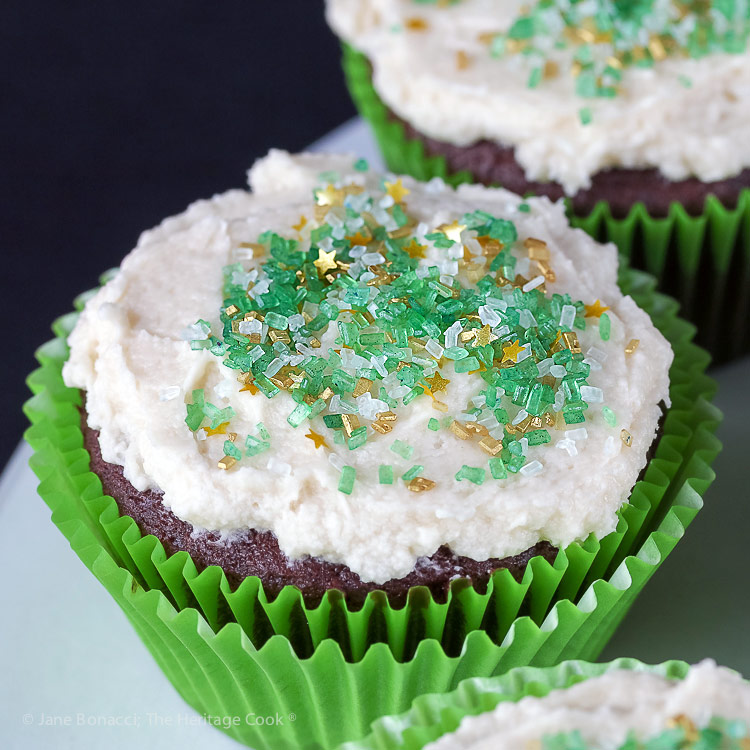 Decadent Chocolate Cupcakes with Vanilla Buttercream Frosting (Gluten Free) © 2019 Jane Bonacci, The Heritage Cook