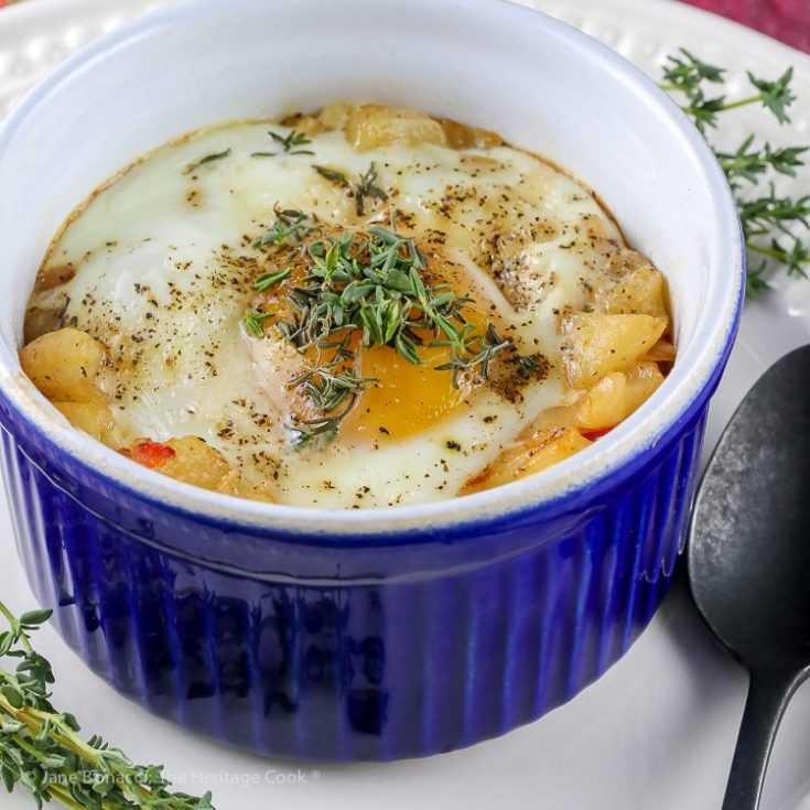 Provencal Baked Eggs and Potatoes (Gluten Free) • The Heritage Cook