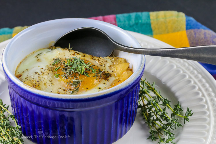 Provencal Baked Eggs and Potatoes © 2019 Jane Bonacci, The Heritage Cook