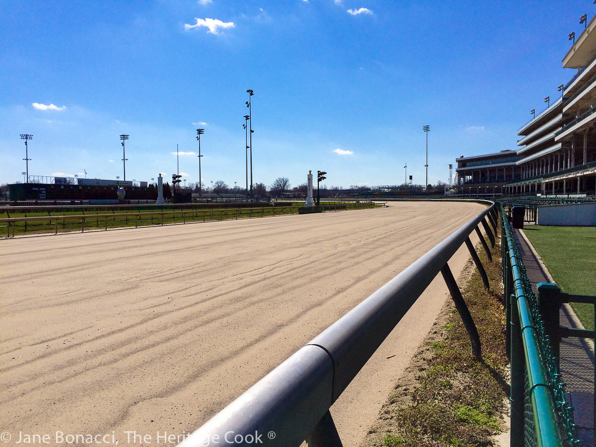 The homestretch at Churchill Downs, can't you hear the roar of the crowd as the horses pound down the track?!