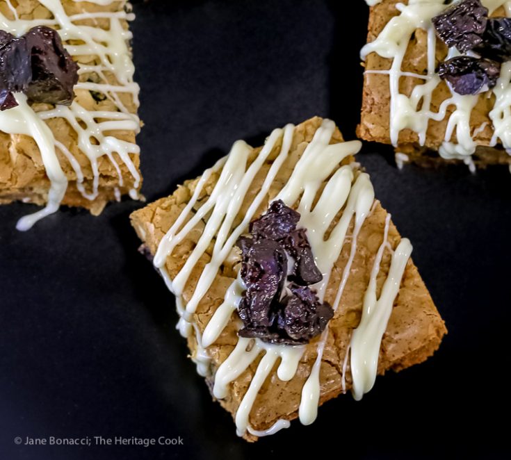 White Chocolate Cherry Blondies (Gluten Free) • The Heritage Cook