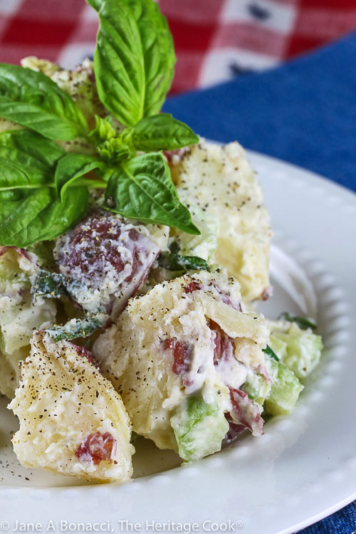 Creamy Basil Lemon Potato Salad © 2019 Jane Bonacci, The Heritage Cook