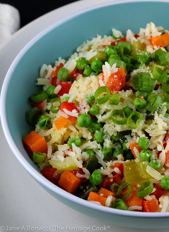 Easy Vegetable Loaded Rice (Gluten Free) © 2019 Jane Bonacci, The Heritage Cook