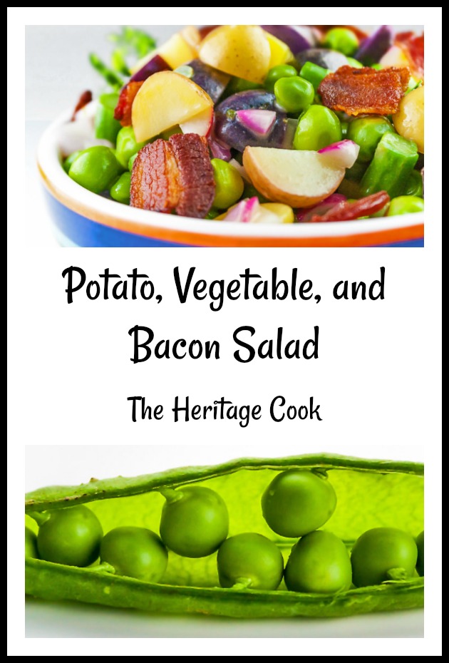 Potato, Spring Vegetable, and Bacon Salad Pinterest image