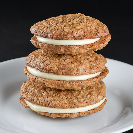 Gluten Free White Chocolate Oatmeal Sandwich Cookies