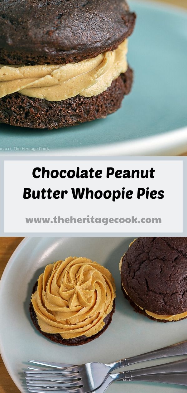 Chocolate Whoopie Pies with Creamy Peanut Butter Filling (Gluten-Free) © 2019 Jane Bonacci, The Heritage Cook