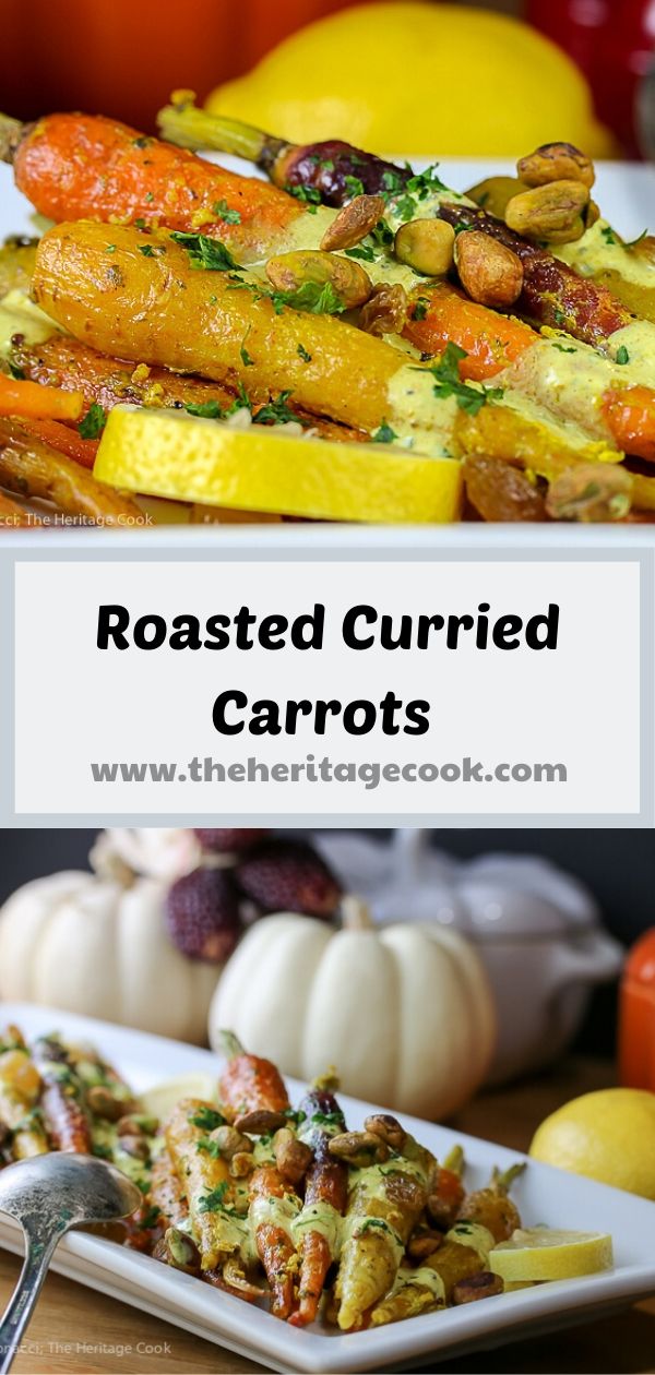 Roasted Curried Carrots with Yogurt Sauce (Gluten-Free) © 2019 Jane Bonacci, The Heritage Cook. 