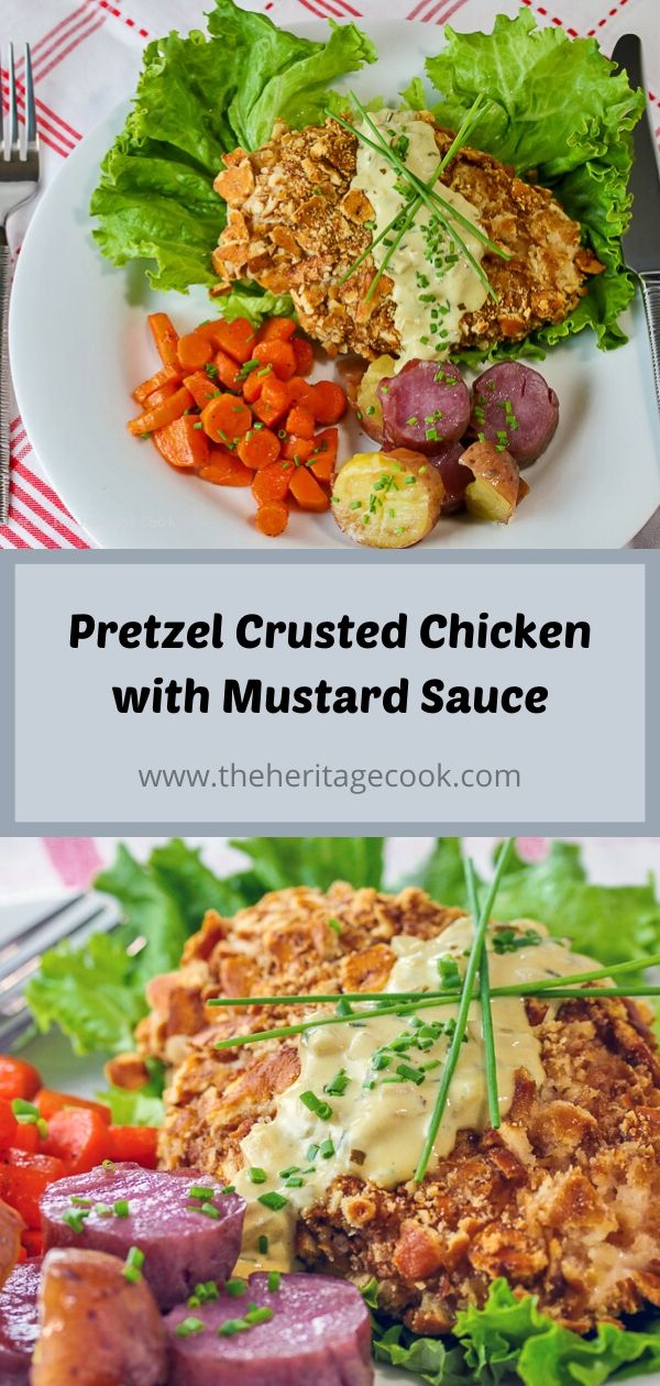 Gratify Foods' Pretzel-Coated Chicken with Mustard Cream Sauce © 2019 Jane Bonacci, The Heritage Cook
