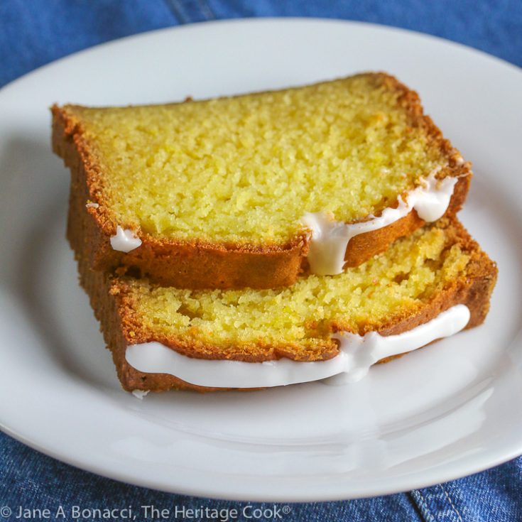 Lemon Pound Cake with White Chocolate Glaze © 2020 Jane Bonacci, The Heritage Cook