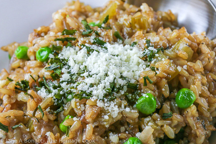 Creamy Parmesan Brown Rice, Instant Pot (Gluten Free) © 2020 Jane Bonacci, The Heritage Cook