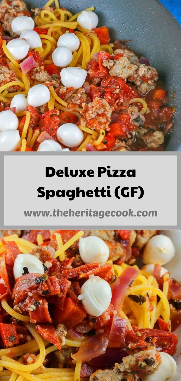 Deluxe Pizza Spaghetti © 2020 Jane Bonacci, The Heritage Cook