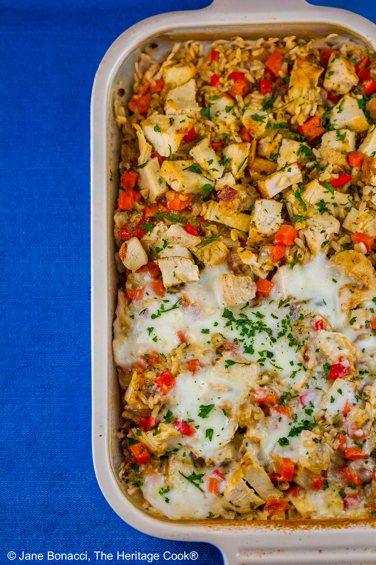 Length of the whole pan of risotto slightly offset.