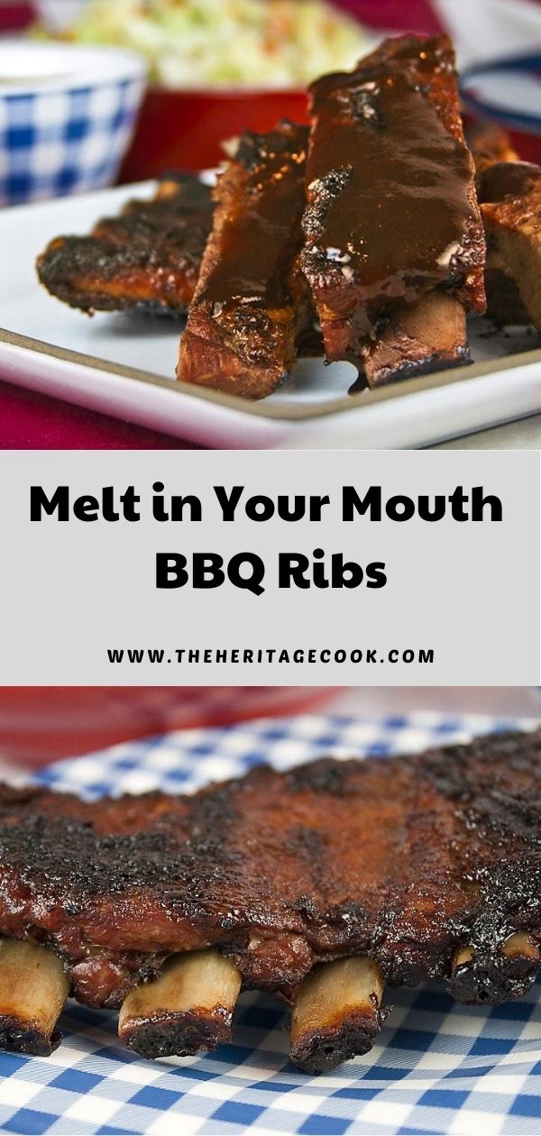 Melt In Your Mouth BBQ Ribs; 2020 Jane Bonacci, The Heritage Cook