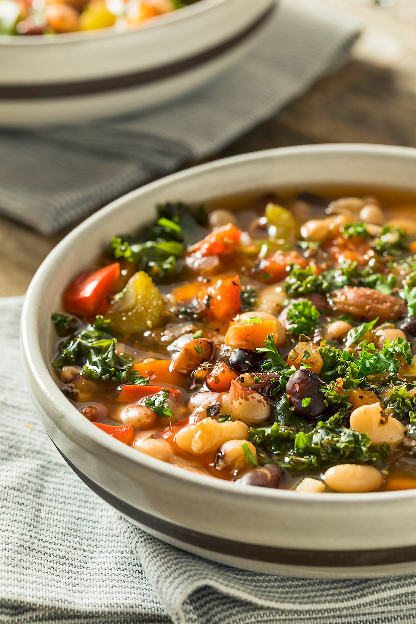 Hearty Mixed Bean Soup (GF) iStock photo; Jane Bonacci, The Heritage Cook