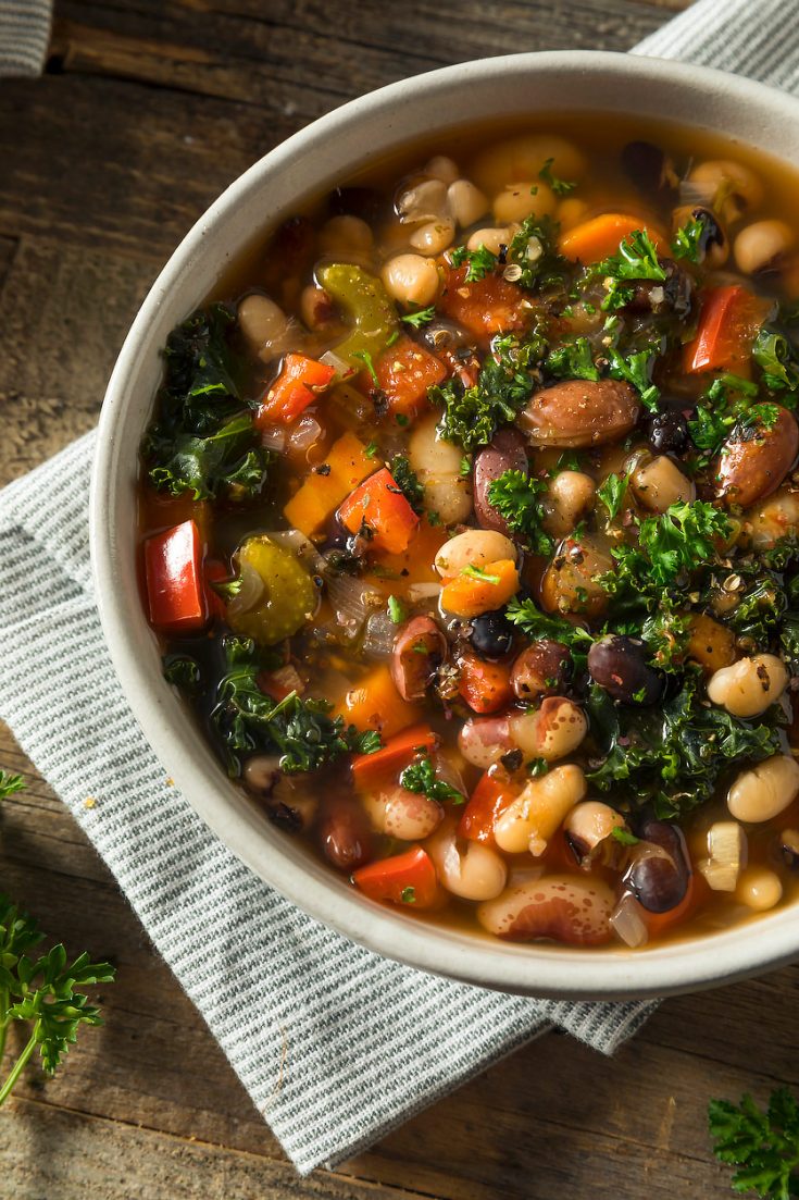 Hearty Mixed Bean Soup (GF) iStock photo; Jane Bonacci, The Heritage Cook