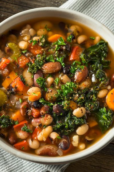 Hearty Mixed Bean Soup (GF) iStock photo; Jane Bonacci, The Heritage Cook