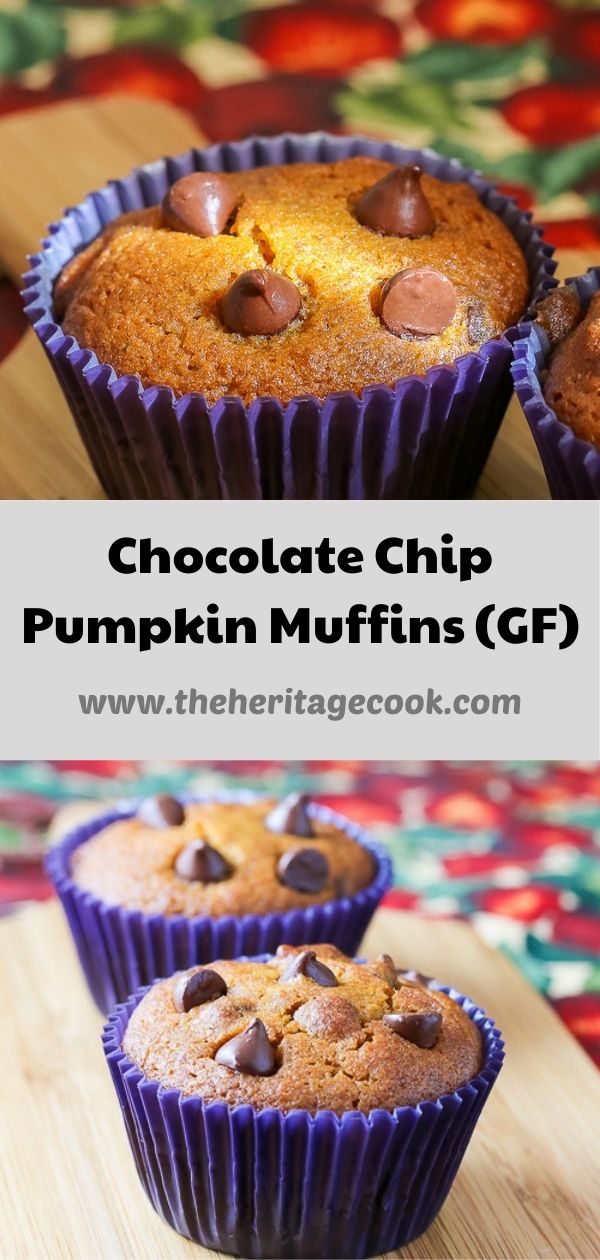 Gluten-Free Chocolate Chip Pumpkin Muffins ©2020 Jane Bonacci, The Heritage Cook; All rights reserved. 