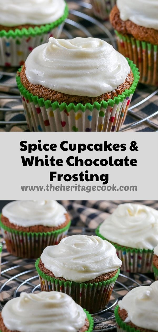 Spice Cupcakes with White Chocolate Cream Cheese Frosting © 2020 Jane Bonacci, The Heritage Cook